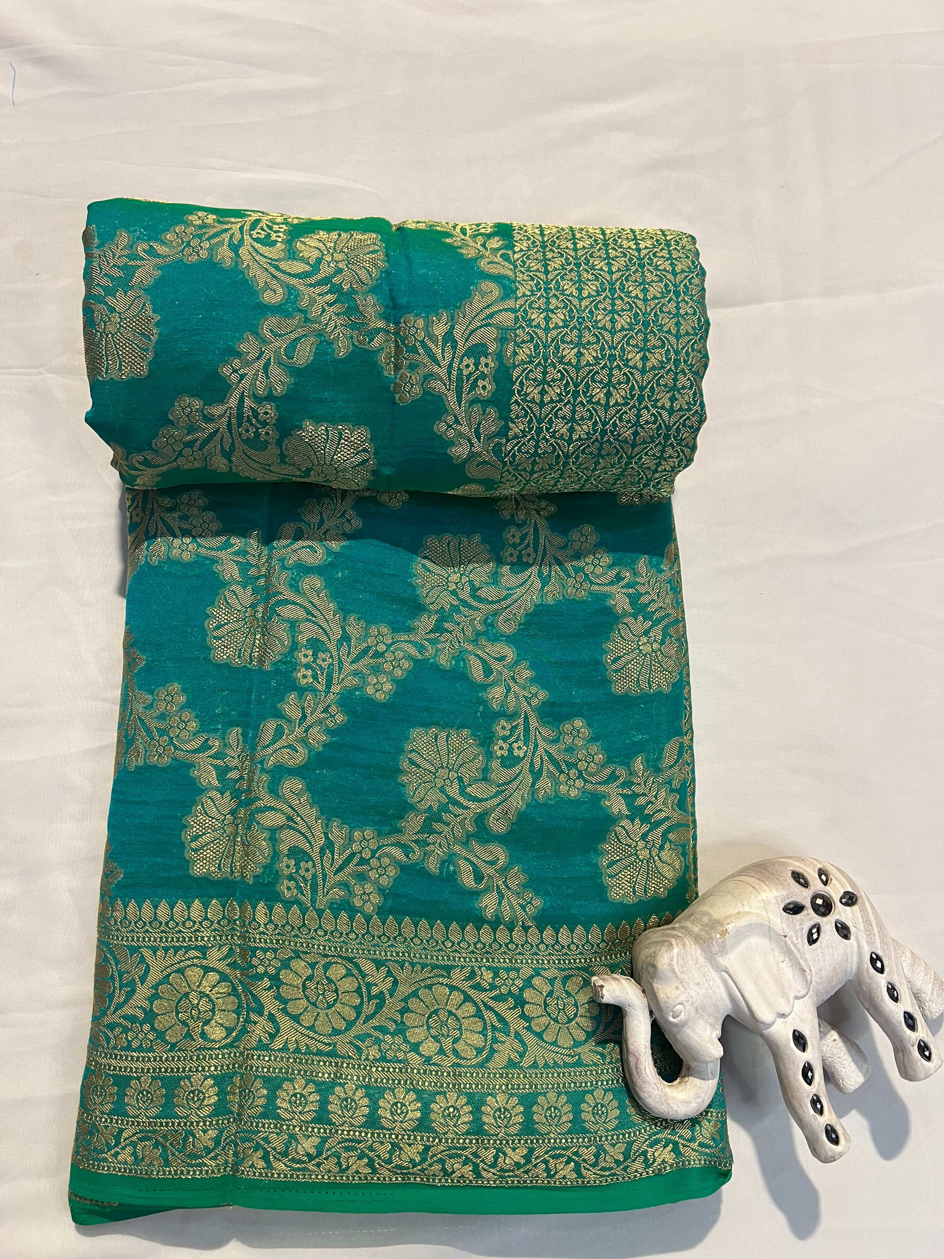 Light Blue Jenny Silk Saree - Ethically Made, Easy Care & Subtle Elegance - Anita Jain Fashions