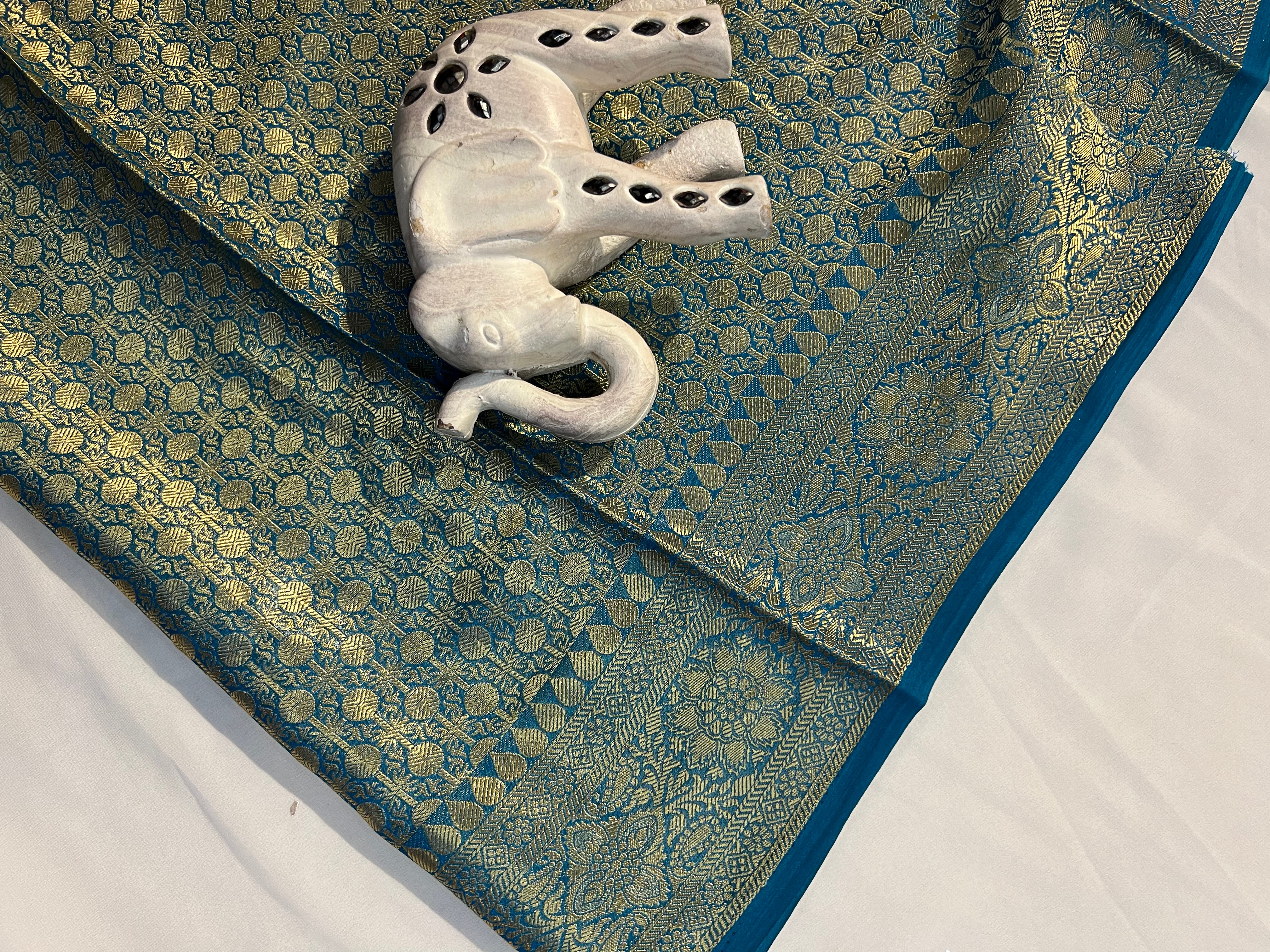 Teal Blue Jenny Silk Saree - Ethically Made, Easy Care & Elegant - Anita Jain Fashions