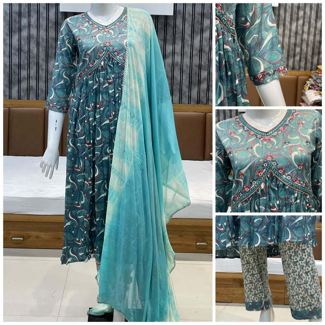 Branded Three Piece Set by Ahsaas | Festival Special Premium Silk Collection