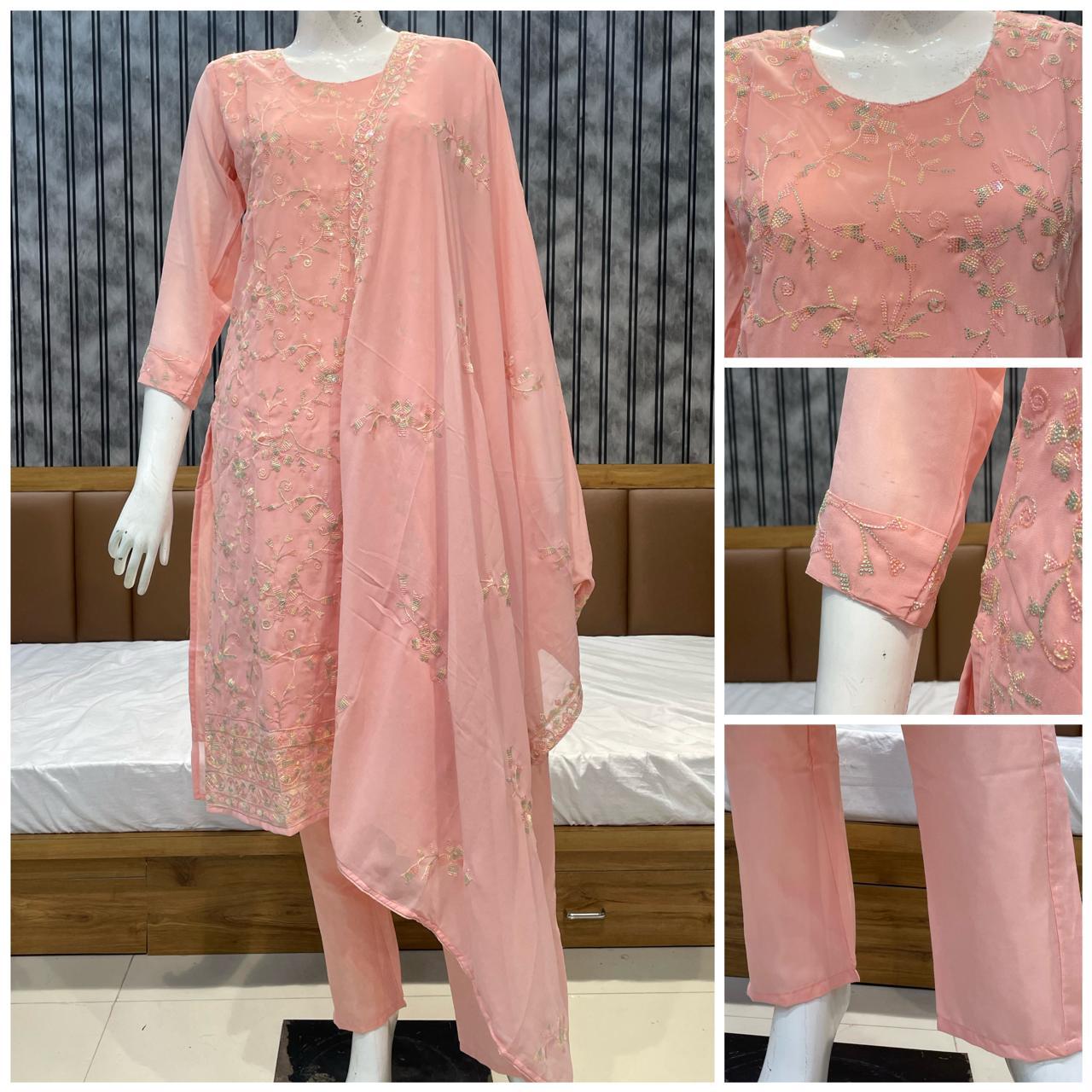 Branded Three Piece Set by Ahsaas | Festival Special Premium Silk Collection