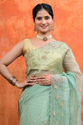 Sari with cut dana work