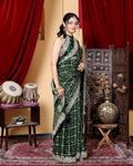 Modal Gajji Silk Saree with Hand Gota Work and Ghatchola Pattern