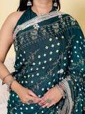Modal Gajji Silk Saree with Hand Gota Work and Geometric Motifs