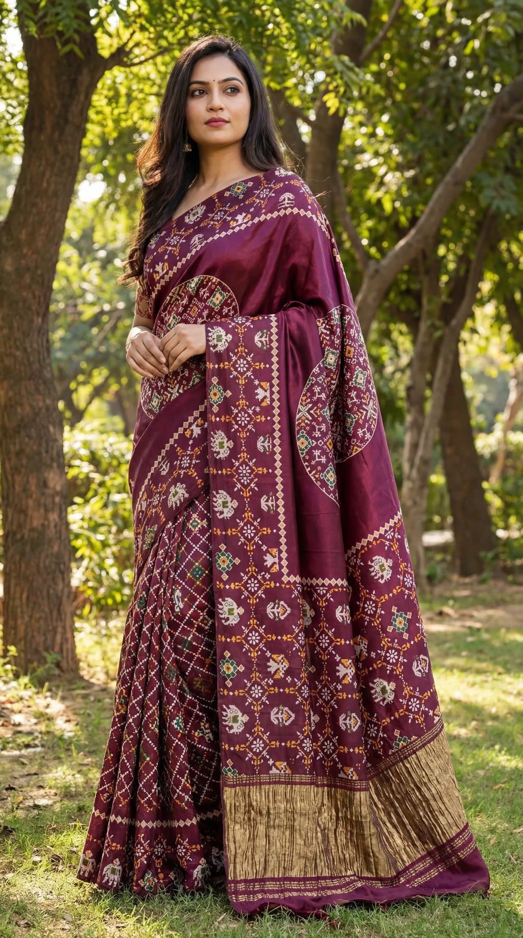 Heritage Ajrakh silk saree