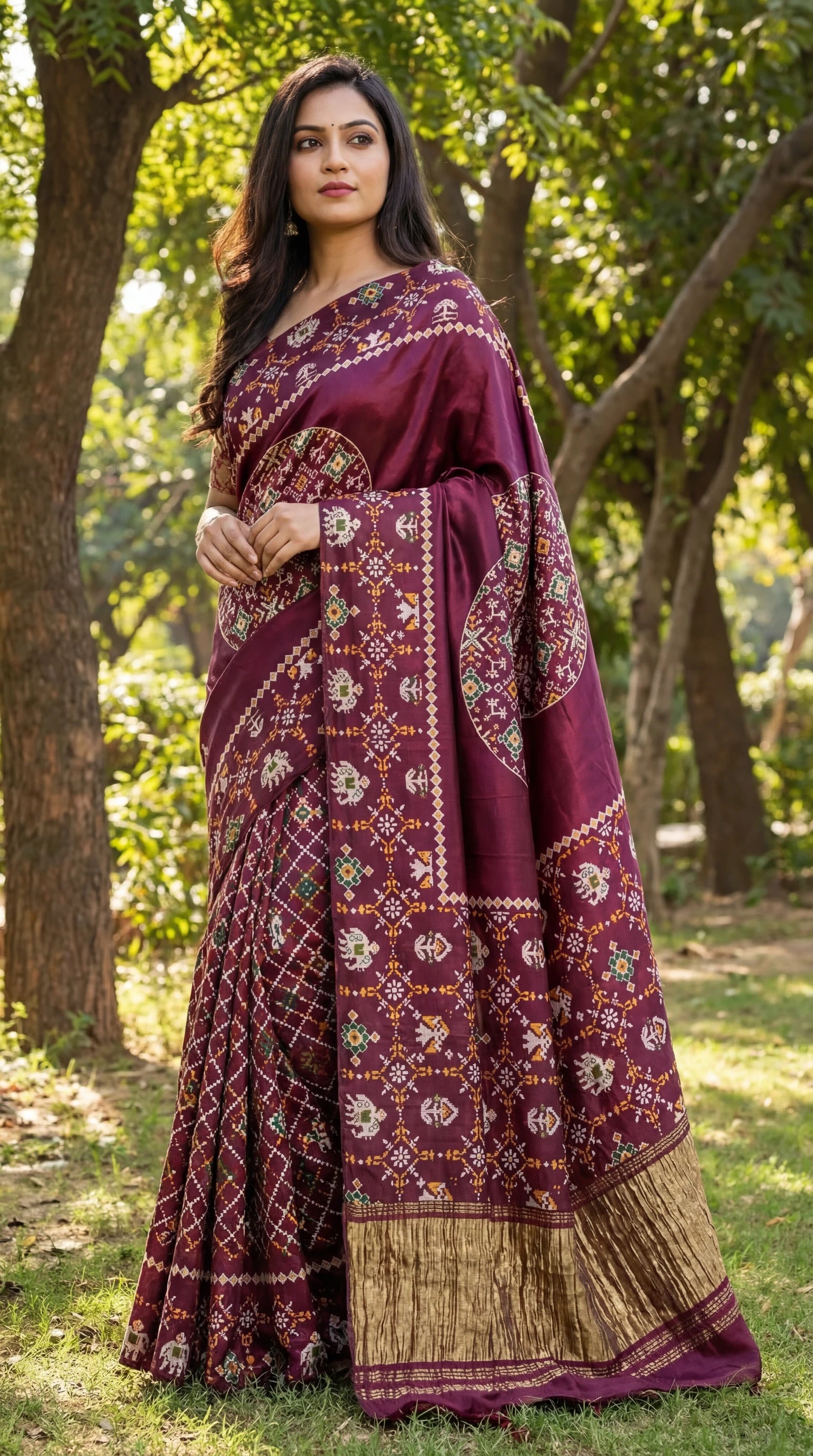 Heritage Ajrakh silk saree