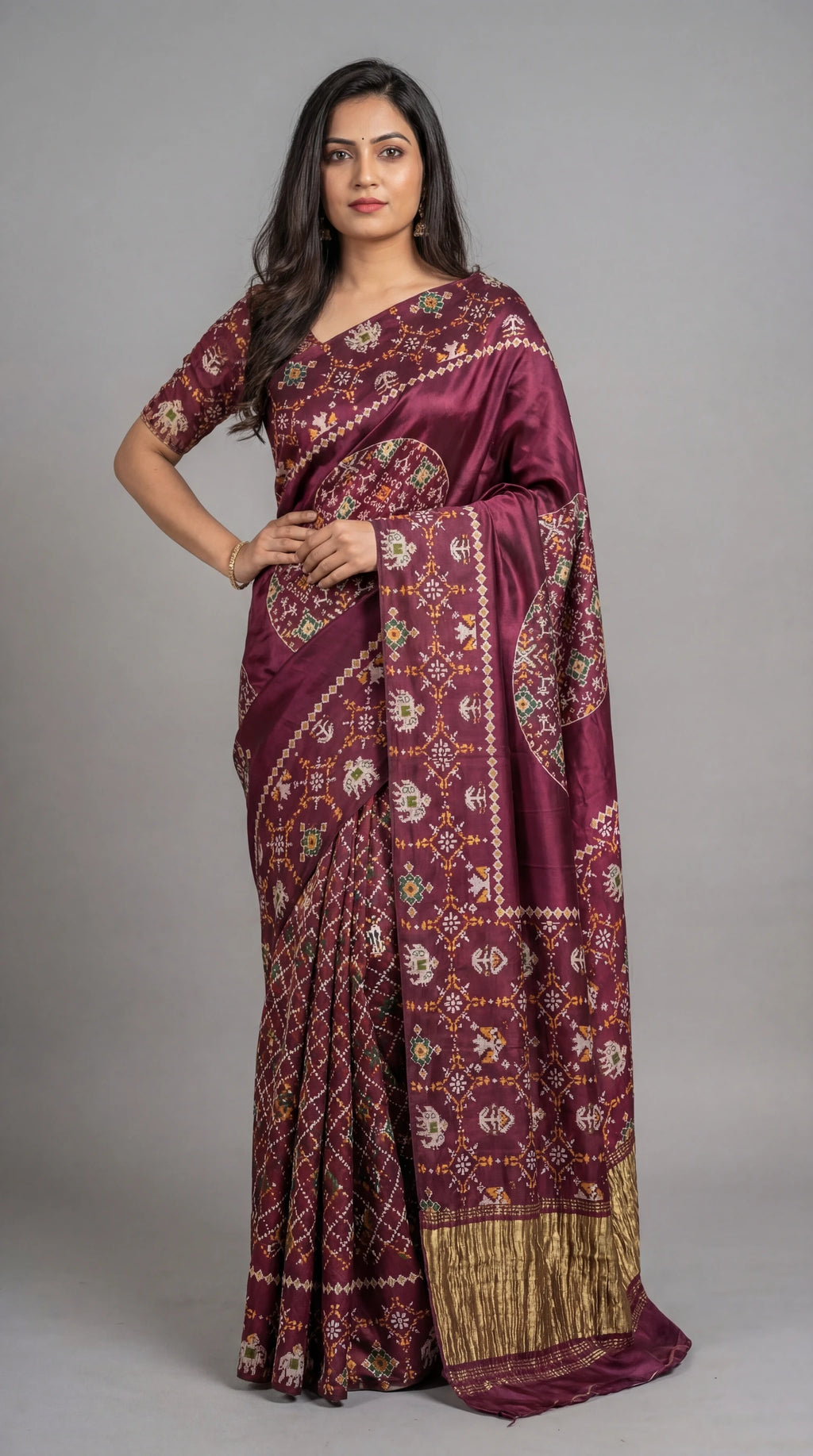 Festive wear printed silk saree