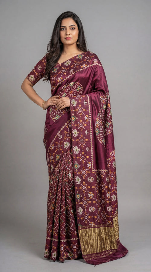 Festive wear printed silk saree