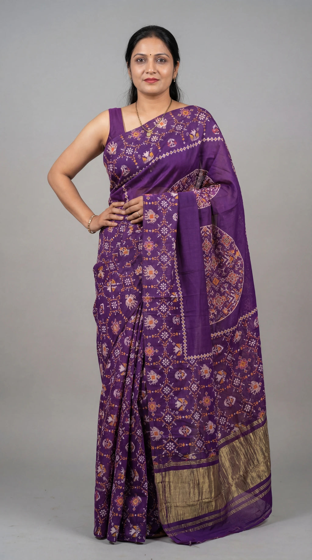 Printed Gajji silk festive saree