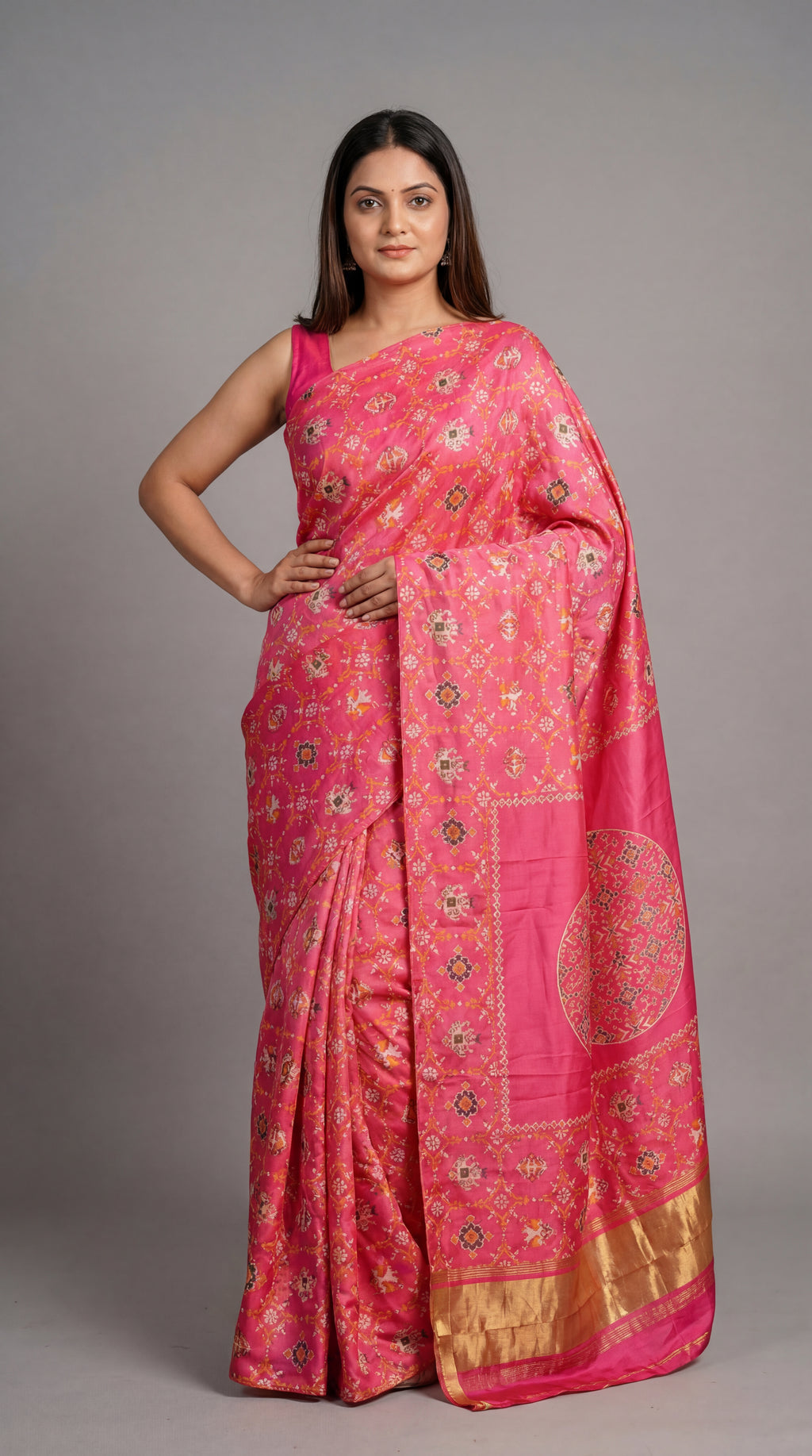 Printed Gajji silk festive saree