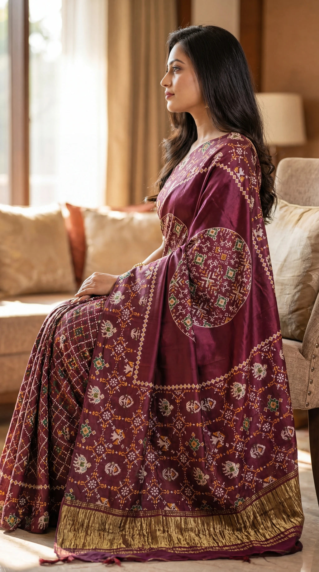 Elegant Ajrakh festive drape