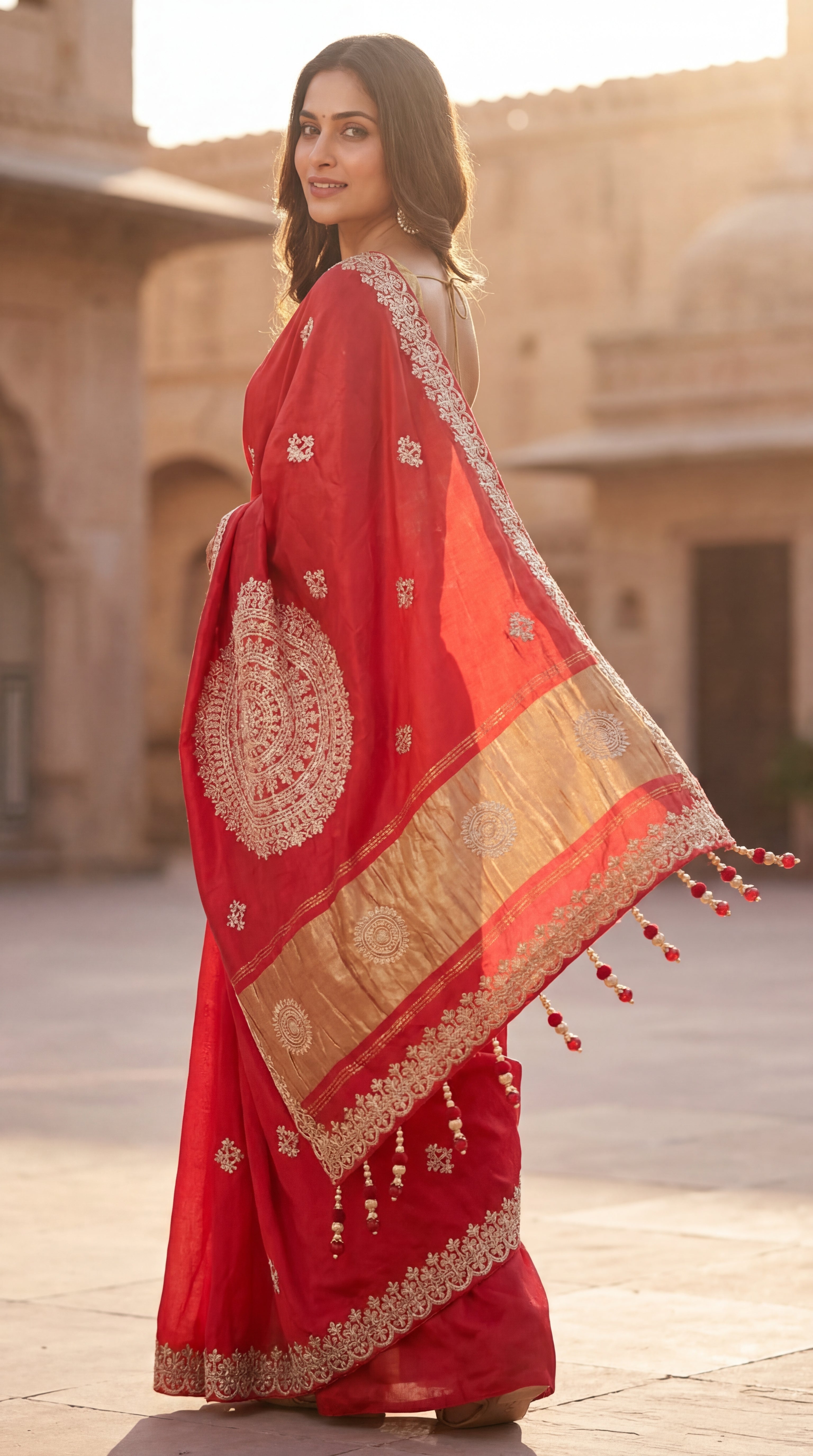 Classic Festive Wear Gajji Silk with Gota Patti Saree