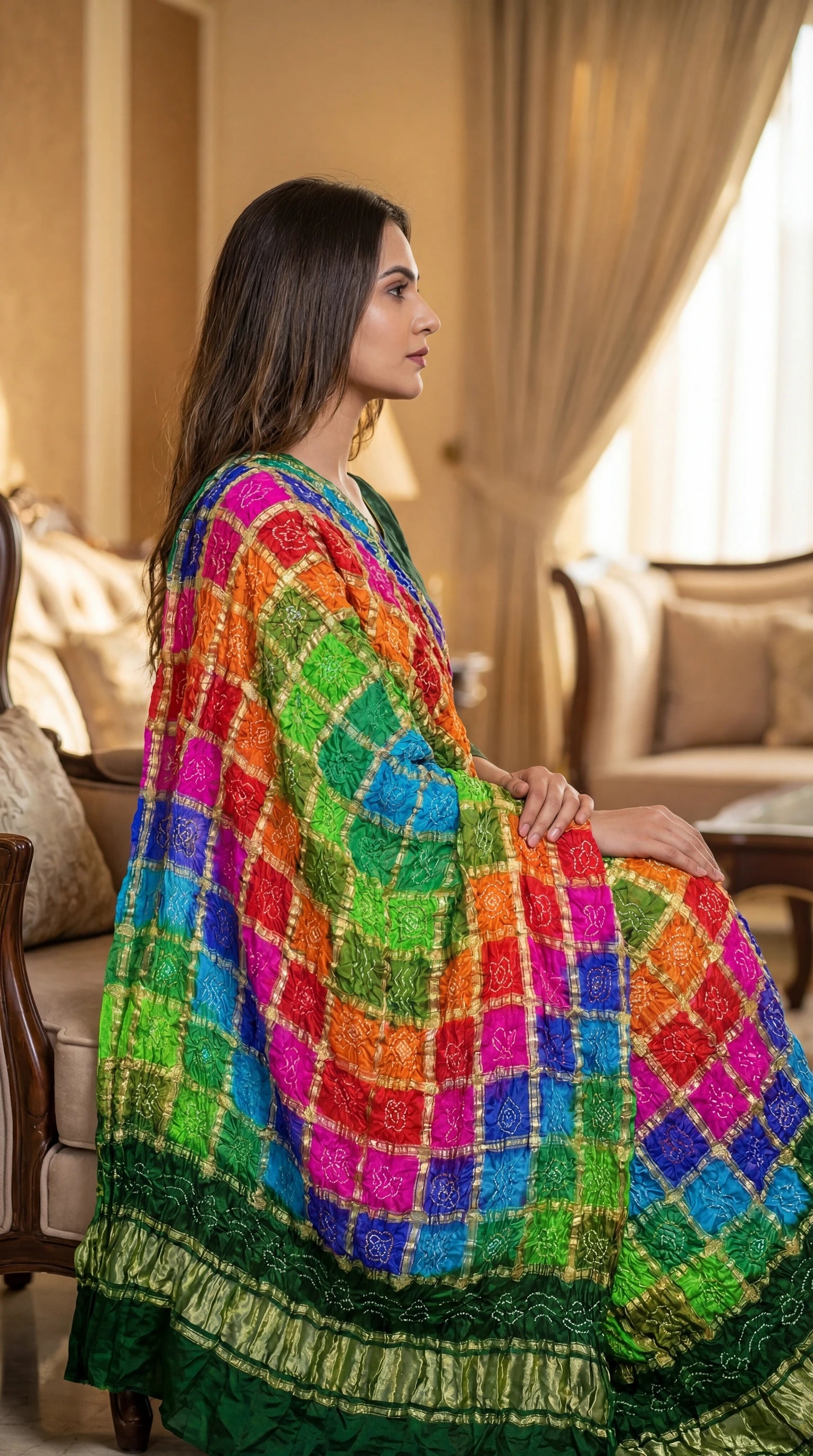 Pure Gajji Silk Bandhani Zari Festive Dupatta