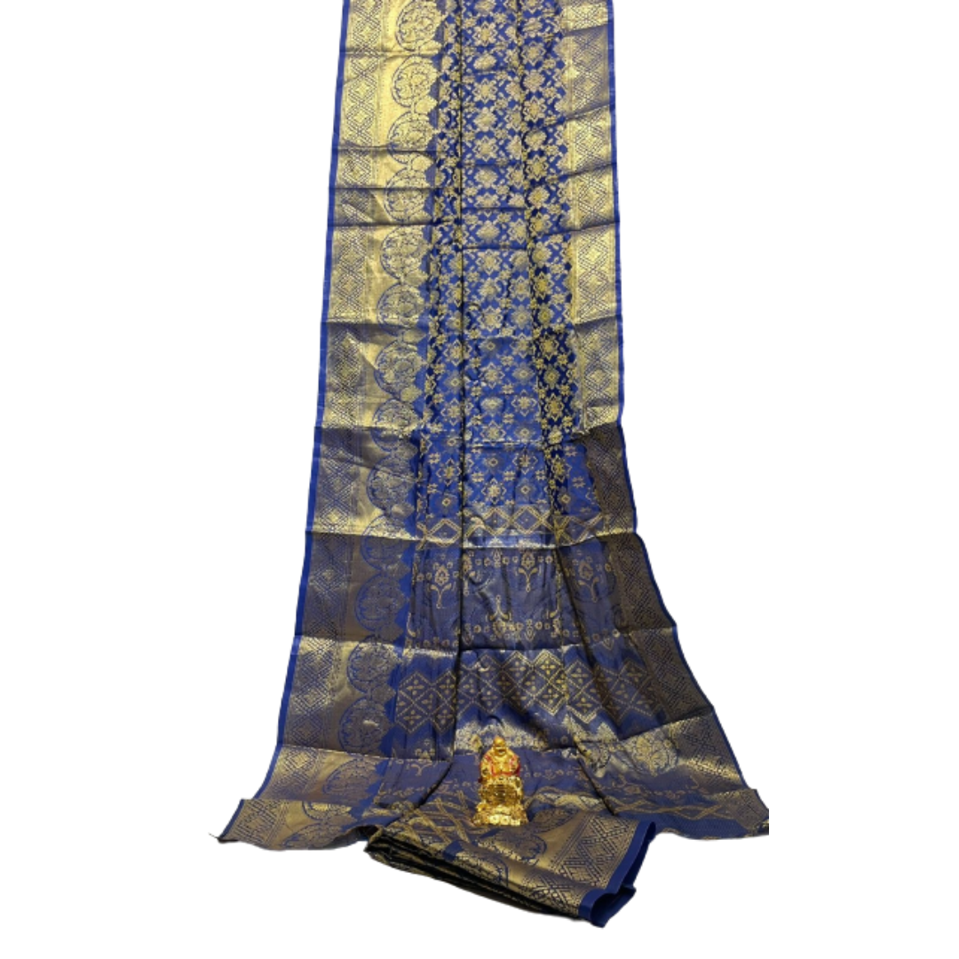 Patola Blue and yellow zari woven  Saree