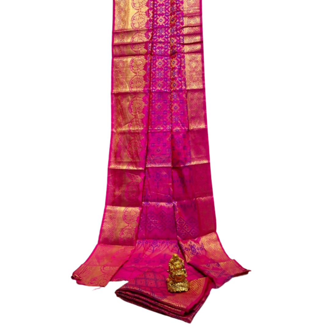 Patola Rani pink and purple zari woven Saree