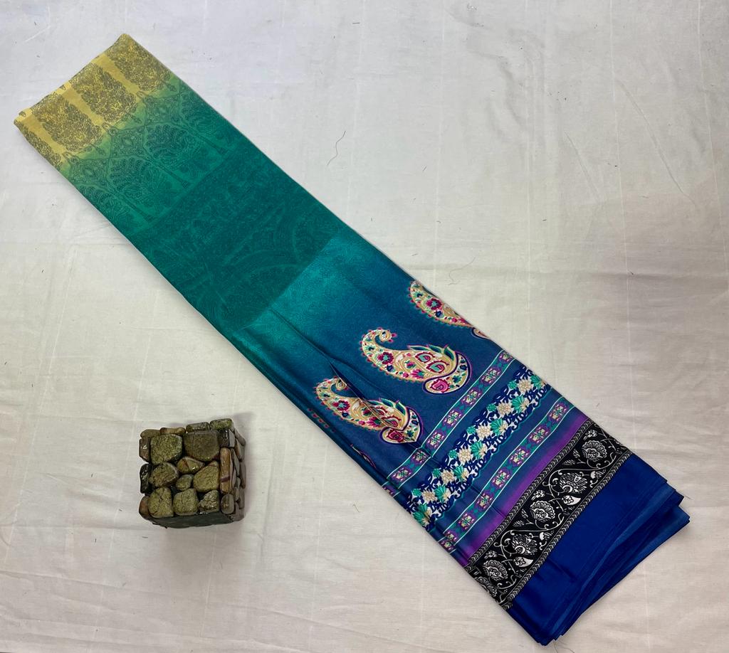 Semi Gazzi Silk Saree| Digital Printed Saree