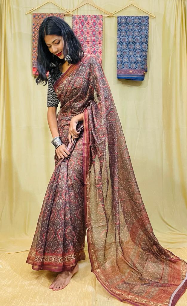 Printed Fancy Cotton Sarees with Blouse | Anita Jain Fashions