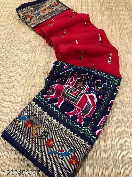 Multicolor Patola Print Sarees | Silk Fabric | with Blouse | Anita Jain Fashions