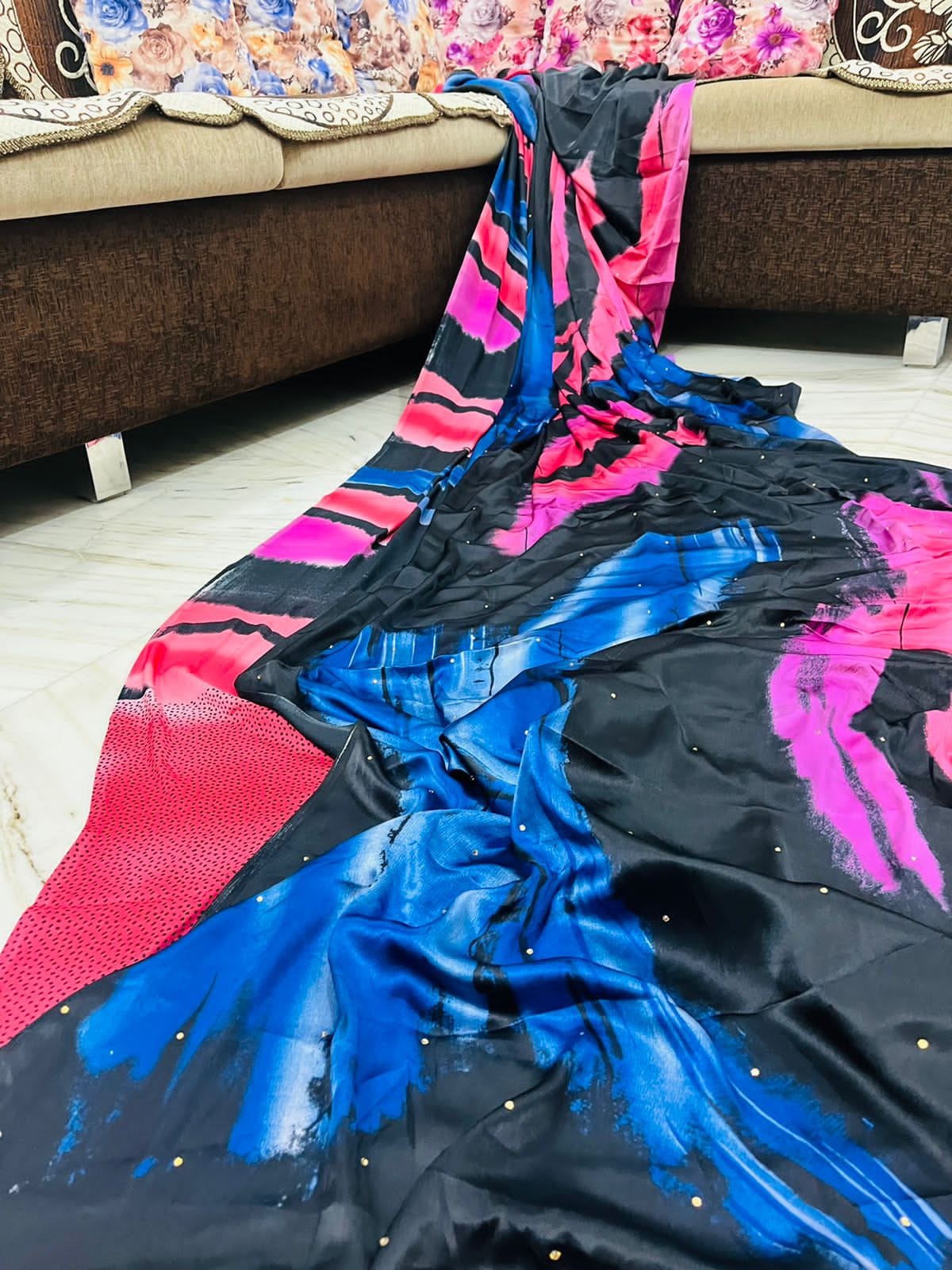 Pure Samu Satan silk saree | with Blouse | Anita Jain Fashions